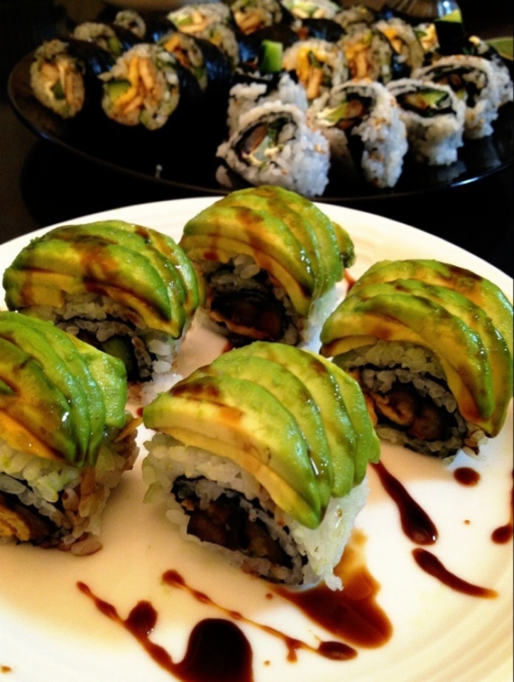 Caterpillar roll of eggplant♡with balsamic sauce